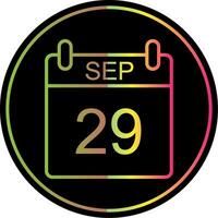 September Line Gradient Due Color Icon Design vector