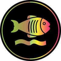 Flounder Glyph Due Color Icon Design vector