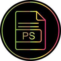 PD archivo formato línea degradado debido color icono diseño vector