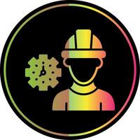 Worker Mask Glyph Due Color Icon Design vector