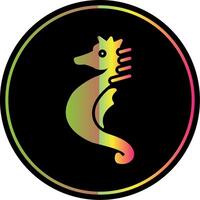Seahorse Glyph Due Color Icon Design vector