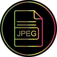 jpeg archivo formato línea degradado debido color icono diseño vector