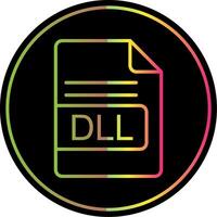 DLL File Format Line Gradient Due Color Icon Design vector
