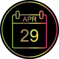 April Line Gradient Due Color Icon Design vector