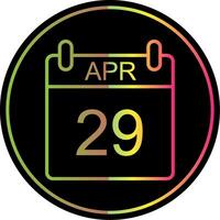 April Line Gradient Due Color Icon Design vector