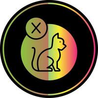 No Pets Allowed Glyph Due Color Icon Design vector