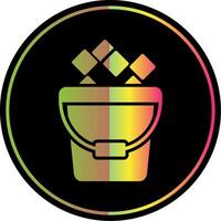 Ice Bucket Glyph Due Color Icon Design vector