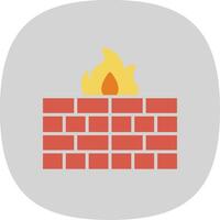Firewall Flat Curve Icon Design vector