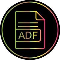 adf archivo formato línea degradado debido color icono diseño vector