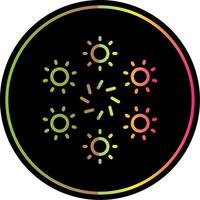 Firework Line Gradient Due Color Icon Design vector