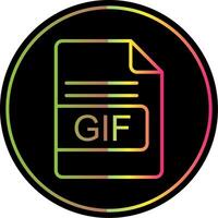 gif archivo formato línea degradado debido color icono diseño vector