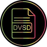 DVD archivo formato línea degradado debido color icono diseño vector