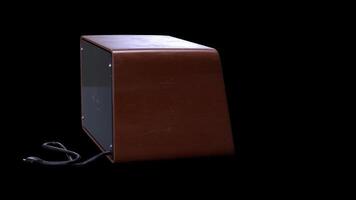 3d Realistic Old Retro Radio rotating on alpha transparent background. video