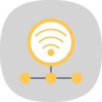 Internet Connection Flat Curve Icon Design vector