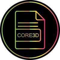 CORE3D File Format Line Gradient Due Color Icon Design vector
