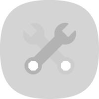 Spanner Flat Curve Icon Design vector