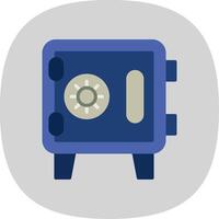 Safe Box Flat Curve Icon Design vector