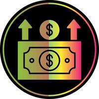 Money Growth Glyph Due Color Icon Design vector