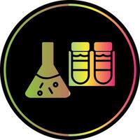 Science Beaker Glyph Due Color Icon Design vector