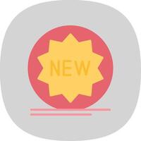 New Tag Flat Curve Icon Design vector