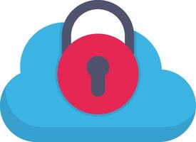 Security Castle Cloud Flat Curve Icon Design vector