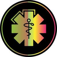 Caduceus Glyph Due Color Icon Design vector