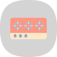 Hob Flat Curve Icon Design vector