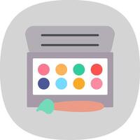 Watercolor Flat Curve Icon Design vector