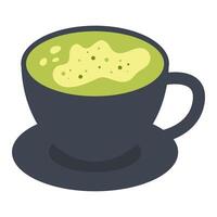 Cup of matcha tea. vector