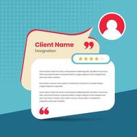 Client testimonial and customer review presentation social media post template with abstract message bubble shape vector