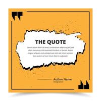 Traditional quote and review presentation stroke brush and dust particle textured social media post frame vector