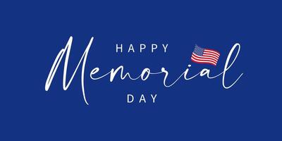 Happy Memorial Day postcard design. Holiday banner. vector