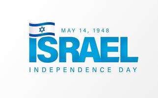 Independence Day of Israel greeting card design with 3D graphic elements vector