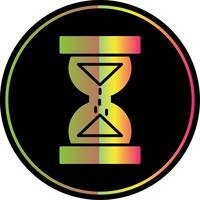 reloj de arena glifo debido color icono diseño vector