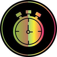 Stop Watch Glyph Due Color Icon Design vector