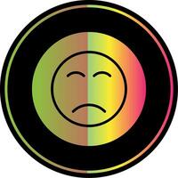 Sad Face Glyph Due Color Icon Design vector