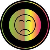 Sad Face Glyph Due Color Icon Design vector