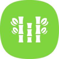 Bamboo Glyph Curve Icon Design vector