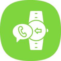 Incoming Call Glyph Curve Icon Design vector