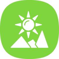 Sun Glyph Curve Icon Design vector