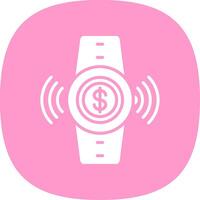 Contactless Glyph Curve Icon Design vector
