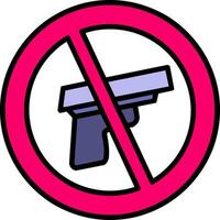 No Gun Line Filled Icon vector