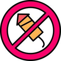 No Firework Line Filled Icon vector