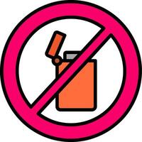 No Lighter Line Filled Icon vector
