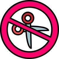 No Scissors Line Filled Icon vector