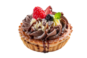 Decadent Cupcake With Chocolate, Strawberries, and Whipped Cream png