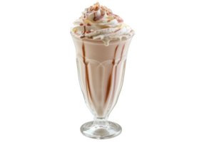 alto bicchiere frappè con frustato crema png