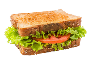 Fresh Sandwich With Lettuce, Tomato, and Sesame Seeds png