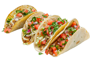 Group of Tacos on White Table png