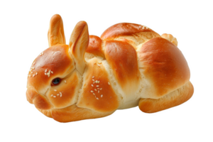 Close Up of Bun Shaped Like a Bunny png